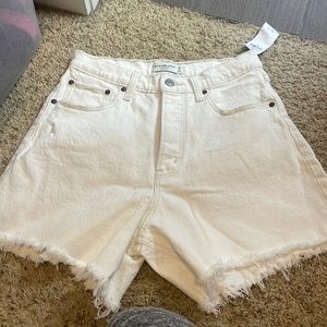 White Abercrombie jean shorts - never worn